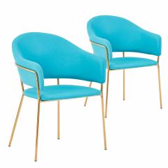 Lot de 2 chaises / fauteuils Ulrick Tissu Bleu