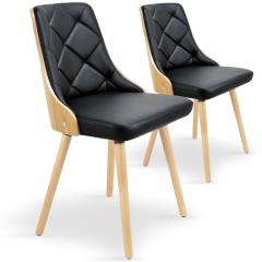 Lot de 2 chaises scandinaves Lalix Chêne Clair & Noir