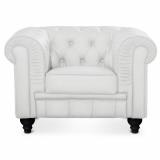 Grand fauteuil Chesterfield Blanc