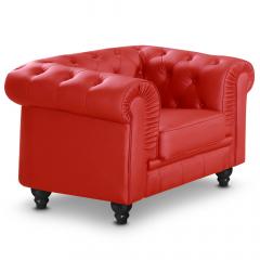 Grand fauteuil Chesterfield Rouge