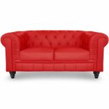 Grand canapé 2 places Chesterfield Rouge
