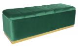 Banc coffre Alexandrie Velours Vert Pied Or