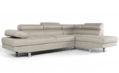 Canapé d'angle avec têtières relevables Alfa Tissu Beige