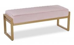 Banquette Madison Velours Rose Pieds Or