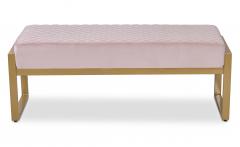 Banquette Madison Velours Rose Pieds Or