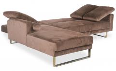 Canapé d'angle convertible Nirvana Velours Taupe