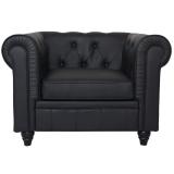 Grand fauteuil Chesterfield Noir