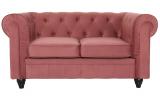 Grand canapé 2 places Chesterfield Velours Rose