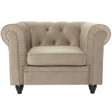 Grand fauteuil Chesterfield velours Taupe