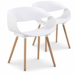 Lot de 2 chaises scandinaves design Zenata Blanc
