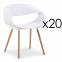 Lot de 20 chaises scandinaves design Zenata Blanc