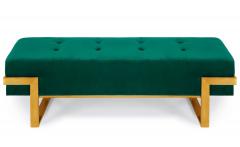 Banquette Istanbul Velours Vert Pieds Or