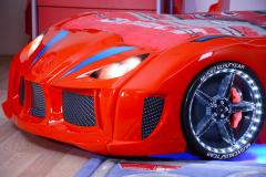 Lit voiture de course interactif MNV3 rouge Panneau Bois ABS Multicolore