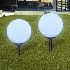 Lot de 2 boules solaire extérieure Thowra 30cm Blanc