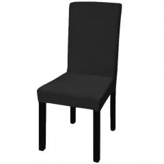 Lot de 6 housses de chaise extensible Gartempe Tissu Noir