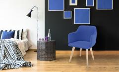 Chaise style scandinave Candy Tissu Bleu