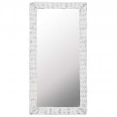 Miroir rectangulaire Champetral 50x100cm Osier Blanc