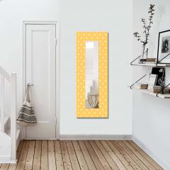 Miroir décoratif rectangulaire Riflesso 40x120cm Motif Coeurs Jaune