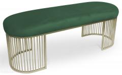 Banquette Orleans Velours Vert pieds Or