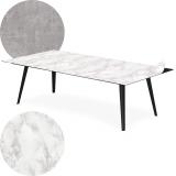 Table basse magnétique rectangulaire 120x60cm Bipolart Métal Noir avec 2 Tops style Textures