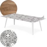 Table basse magnétique rectangulaire 120x60cm Bipolart Métal Blanc avec 2 Tops style Natural