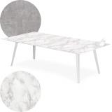 Table basse magnétique rectangulaire 120x60cm Bipolart Métal Blanc avec 2 Tops style Textures