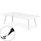 Table basse magnétique rectangulaire 120x60cm Bipolart Métal Blanc avec 1 Top Tableau blanc effaçable