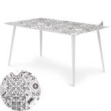 Table magnétique rectangulaire 150x90cm Bipolart Métal Blanc avec 1 Top Carreaux de ciment vintage