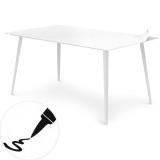 Table magnétique rectangulaire 150x90cm Bipolart Métal Blanc avec 1 Top Tableau blanc effaçable