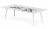 Table basse magnétique rectangulaire 120x60cm Bipolart Métal Blanc avec 4 Sets de table Losanges