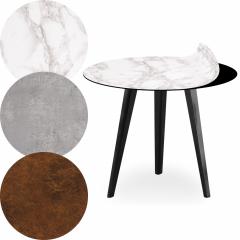 Table d'appoint magnétique ronde 45cm Bipolart Métal Noir avec 3 Tops style Textures