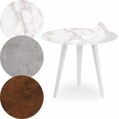 Table d'appoint magnétique ronde 45cm Bipolart Métal Blanc avec 3 Tops style Textures