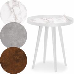 Table d'appoint magnétique ronde à rebord 45cm Bipolart Métal Blanc avec 3 Tops style Textures