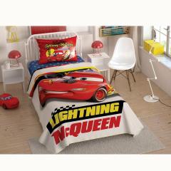 Set jeté de lit d'enfant 3 pièces Stragulum Coton Motif Flash McQueen Multicolore