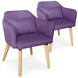 Lot de 2 chaises / fauteuils scandinaves Shaggy Tissu Violet