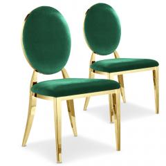 Lot de 2 chaises médaillon Sofia velours Vert