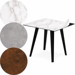 Table d'appoint magnétique carrée 40cm Bipolart Métal Noir avec 3 Tops style Textures