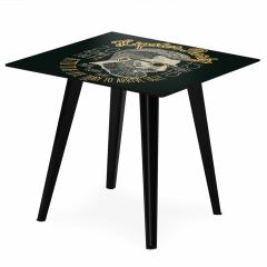 Table d'appoint magnétique carrée 40cm Bipolart Métal Noir avec 3 Tops style Fun