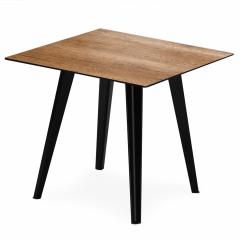 Table d'appoint magnétique carrée 40cm Bipolart Métal Noir avec 3 Tops style Natural