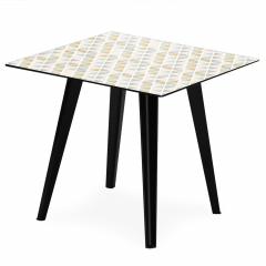 Table d'appoint magnétique carrée 40cm Bipolart Métal Noir avec 3 Tops style Scandinave