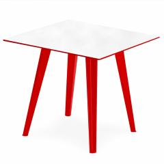 Table d'appoint magnétique carrée 40cm Bipolart Métal Rouge avec 1 Top Tableau blanc effaçable