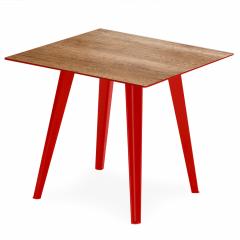 Table d'appoint magnétique carrée 40cm Bipolart Métal Rouge avec 3 Tops style Natural