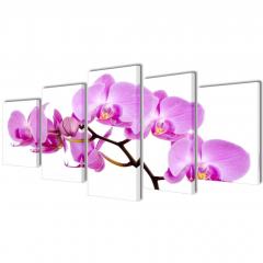 Toile polyptyque Everywhere 100x50cm Motif orchidée Multicolore