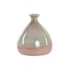 Vase Figue H18cm Céramique Rose et Vert